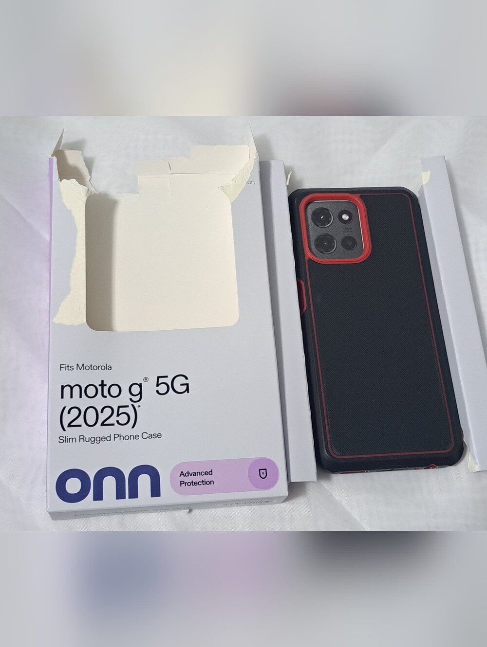 Moto G 5G Phone Slim Rugged Case Black Red New